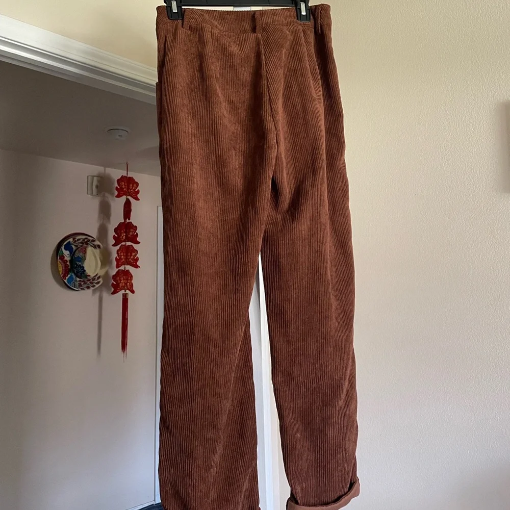 Brown Corduroy Women's Pants - Picture 2 of 3